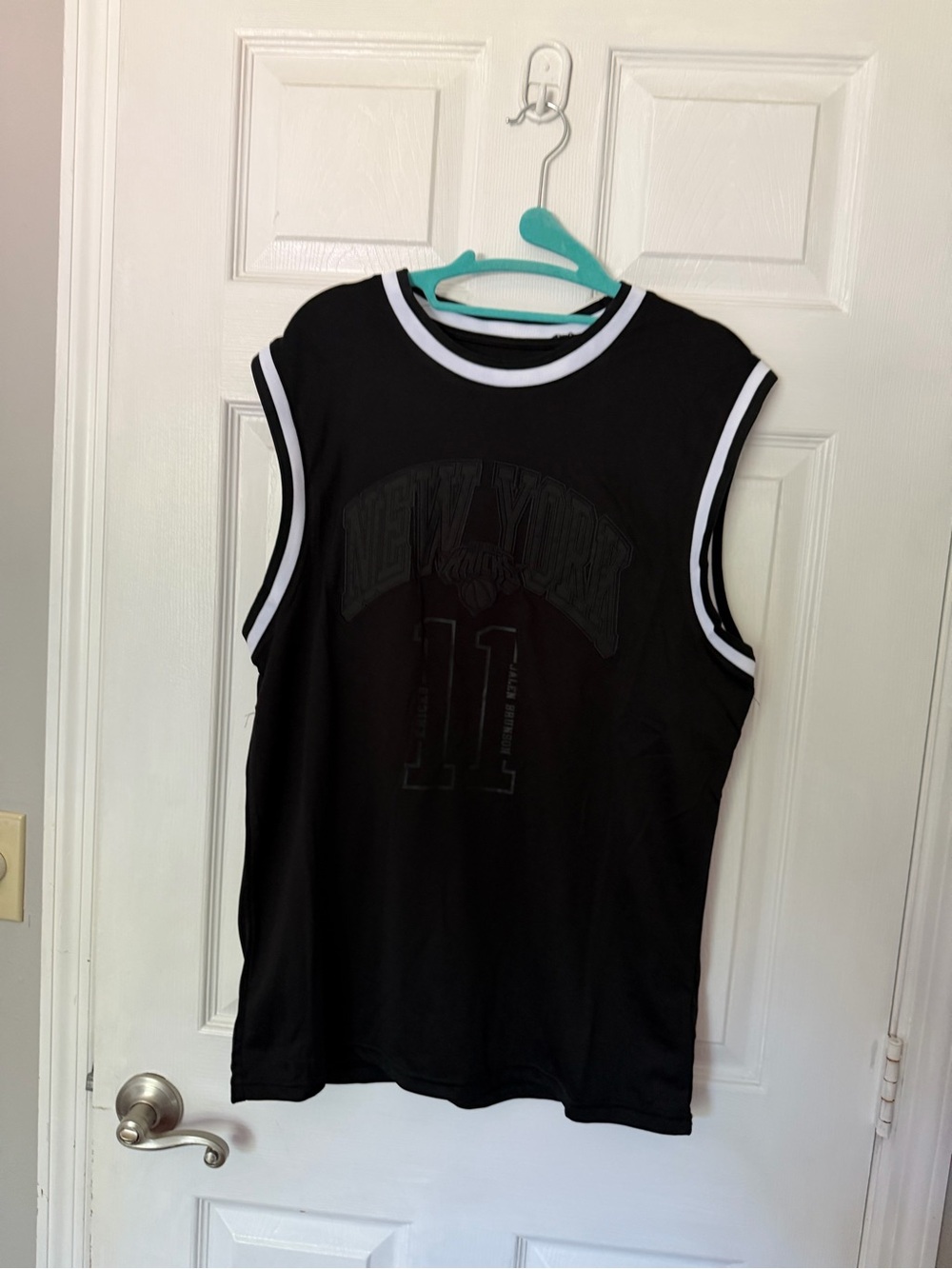 NBA Black Sleeveless Jersey with White Trim